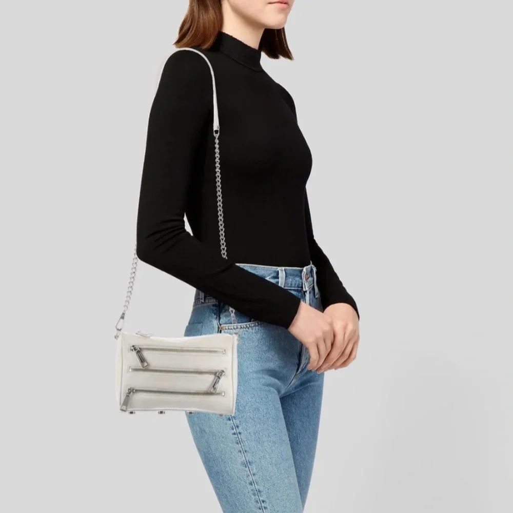 Rebecca Minkoff White Zipper Crossbody Bag